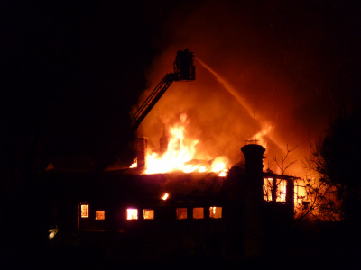 Großbrand in der Fabrikantenvilla Budenberg